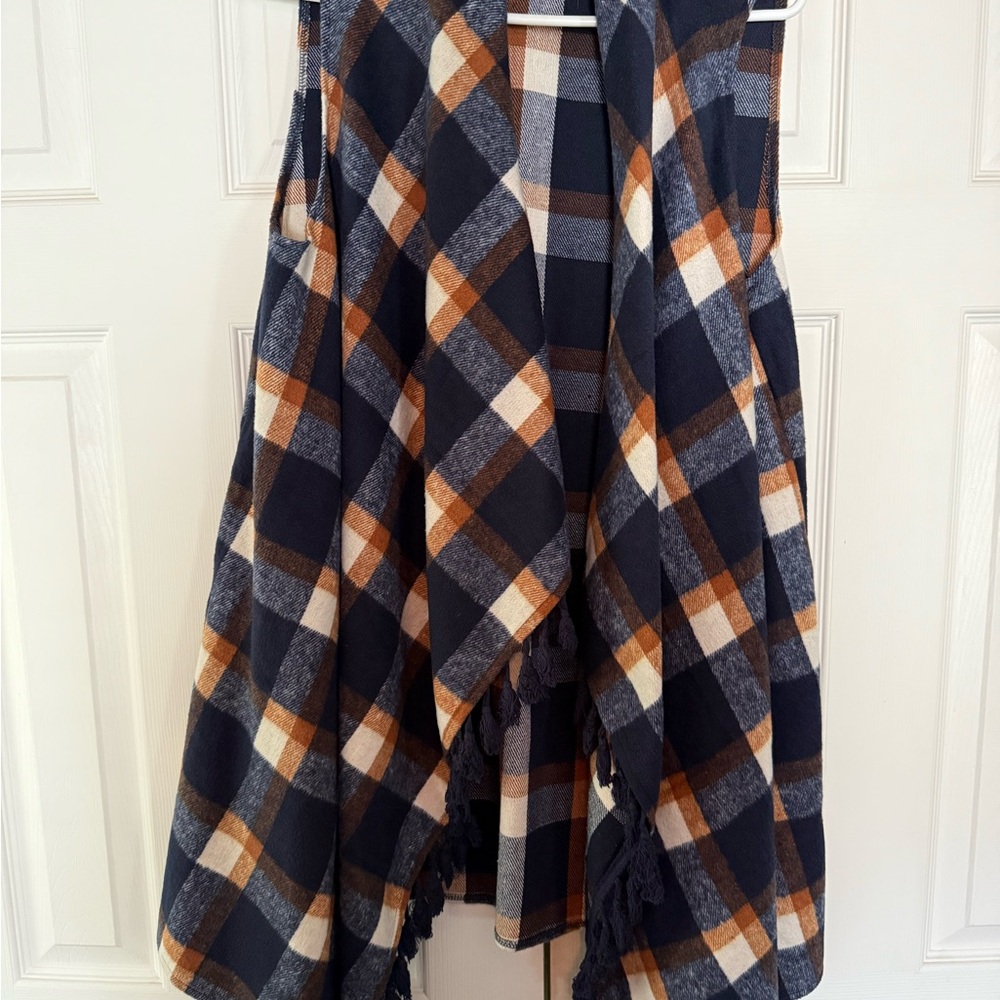 Plaid Navy and Orange Women's Skirt